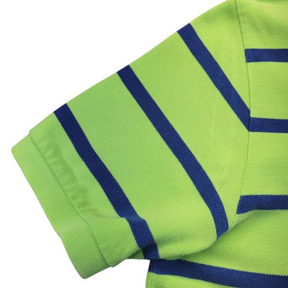Polo Ralph Lauren Men's Short Sleeve Stripped Green Blue With Pink Pony Large - Picture 7 of 9